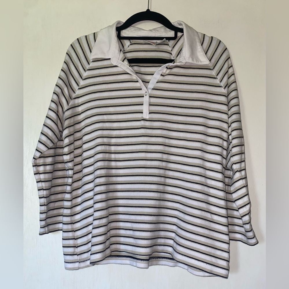 Striped Women's Polo Top